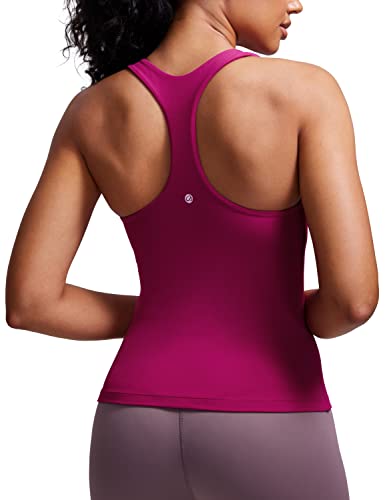 CRZ YOGA Damen Butterluxe Tank Tops Racerback Sport Top Yoga Fitness Oberteil Tanktops mit Integriertem BH Magenta Violett 42 von CRZ YOGA