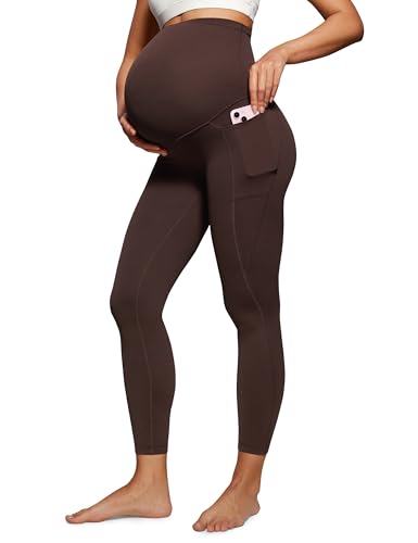 CRZ YOGA Damen Butterluxe Umstandsleggings mit Taschen High Waist Umstandshose Blickdichte Schwangerschaft Yoga Leggins - 64cm Heißes Fudge-Brown 40 CRZ YOGA Damen Butterluxe Umstandsleggings mit Taschen High Waist Umstandshose Blickdichte Schwangerschaft Yoga Leggins - 64cm Heißes Fudge-Brown 40 von CRZ YOGA