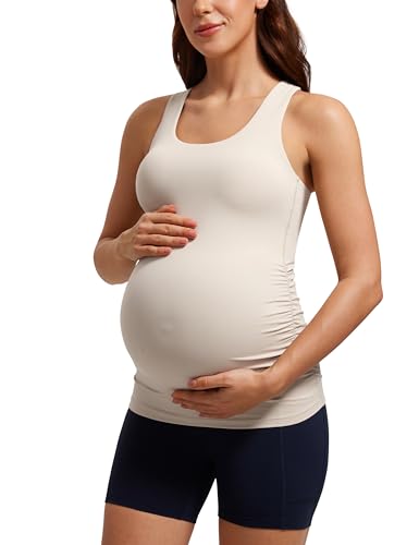 CRZ YOGA Damen Butterluxe Umstandsmode Tops Umstandstop Racerback Tanktops Ärmelloses Umstands T-Shirt Camisole mit Integriertem BH Mojave-Braun 40 CRZ YOGA Damen Butterluxe Umstandsmode Tops Umstandstop Racerback Tanktops Ärmelloses Umstands T-Shirt Camisole mit Integriertem BH Mojave-Braun 40 von CRZ YOGA
