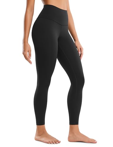 CRZ YOGA Butterluxe Damen High Waist Sport Leggings Blickdicht Yoga Leggins Sporthose Workout Gym Yogahose - 64cm Schwarz 36 von CRZ YOGA