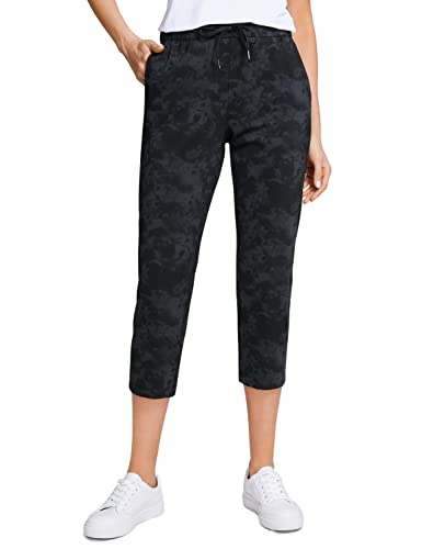 CRZ YOGA Damen Workout Sporthose Casual Freizeithose Jogger Hose Elastische Trainingshose mit Taschen - 58.4cm Der Rauchtintennebel 40 von CRZ YOGA