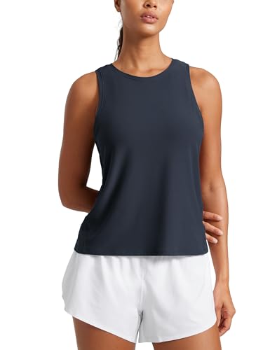 CRZ YOGA Damen Cloudweight Rundhals Workout Tanktops Leicht Athletic Gym Tops Weich Basic Running Ärmellose Shirts Echte Marine 42 CRZ YOGA Damen Cloudweight Rundhals Workout Tanktops Leicht Athletic Gym Tops Weich Basic Running Ärmellose Shirts Echte Marine 42 von CRZ YOGA