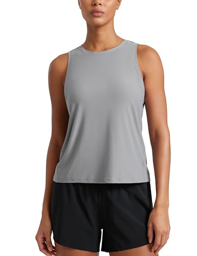 CRZ YOGA Damen Cloudweight Rundhals Workout Tanktops Leicht Athletic Gym Tops Weich Basic Running Ärmellose Shirts Silber grau 36 CRZ YOGA Damen Cloudweight Rundhals Workout Tanktops Leicht Athletic Gym Tops Weich Basic Running Ärmellose Shirts Silber grau 36 von CRZ YOGA