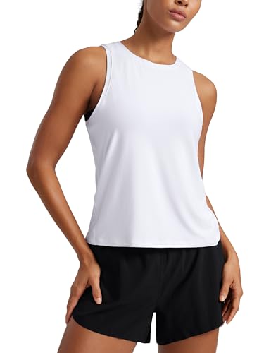 CRZ YOGA Damen Cloudweight Rundhals Workout Tanktops Leicht Athletic Gym Tops Weich Basic Running Ärmellose Shirts Weiss 38 CRZ YOGA Damen Cloudweight Rundhals Workout Tanktops Leicht Athletic Gym Tops Weich Basic Running Ärmellose Shirts Weiss 38 von CRZ YOGA