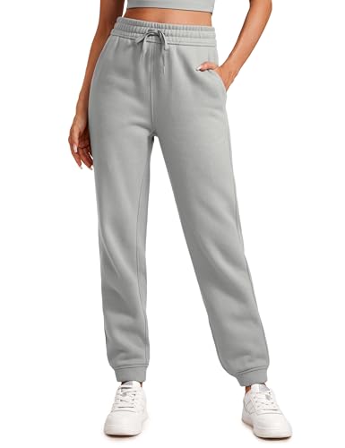 CRZ YOGA Damen Fleece Lined Jogginghose Sport Workout Sporthose Winter Warme Sweathose Sweatpants mit Taschen Sterling 42 von CRZ YOGA