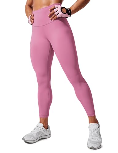 CRZ YOGA Damen High Waist Sports Leggings Blickdicht Yoga Leggins Sporthose mit Tasche - Hugged Feeling - 63cm Samtstaub 34 von CRZ YOGA