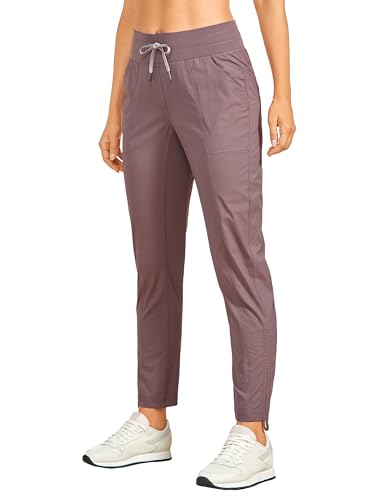 CRZ YOGA Damen Jogginghose 69cm - Mid Taille Sporthose Kordelzug Freizeithose Cargo Pants Jogger Hose mit Taschen Malve 38 von CRZ YOGA