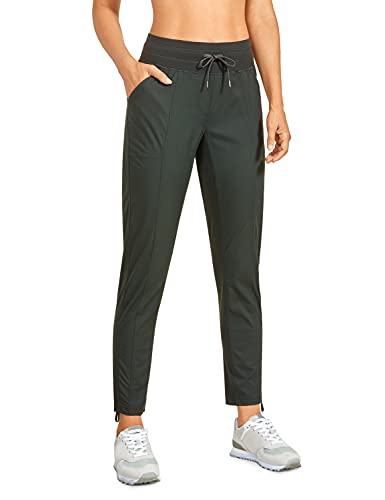 CRZ YOGA Damen Jogginghose 69cm - Mid Taille Sporthose Kordelzug Freizeithose Cargo Pants Jogger Hose mit Taschen Olivgrün 34 von CRZ YOGA