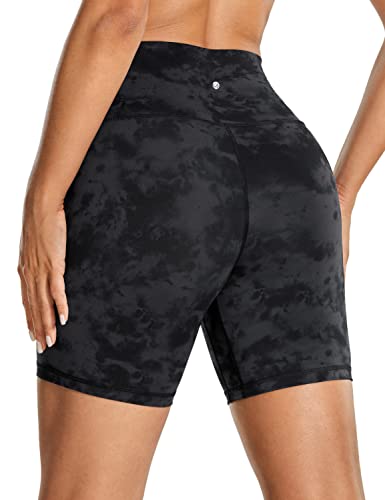 CRZ YOGA Naked Feeling Damen Radlerhose Blickdicht Hohe Taille Kurze Sporthose Yoga Sommer Shorts für Gym Sport - 15cm Der Rauchtintennebel 36 von CRZ YOGA