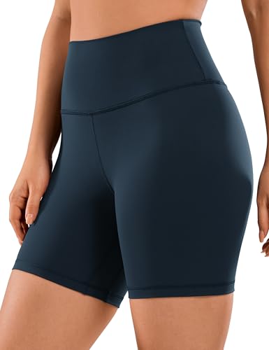 CRZ YOGA Naked Feeling Damen Radlerhose Blickdicht Hohe Taille Kurze Sporthose Yoga Sommer Shorts für Gym Sport - 15cm Echte Marine 42 CRZ YOGA Naked Feeling Damen Radlerhose Blickdicht Hohe Taille Kurze Sporthose Yoga Sommer Shorts für Gym Sport - 15cm Echte Marine 42 von CRZ YOGA