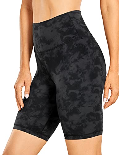 CRZ YOGA Damen Kurze Yoga Leggings High Waist Blickdicht Fithess Shorts Radlerhose Sporthose - Naked Feeling - 20cm Der Rauchtintennebel 42 von CRZ YOGA