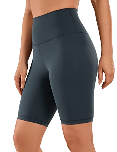 CRZ YOGA Naked Feeling Damen Radlerhose Blickdicht Hohe Taille Kurze Sporthose Yoga Sommer Shorts für Gym Sport - 20cm Melanit 44 von CRZ YOGA