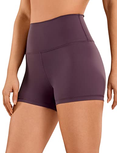 CRZ YOGA Damen Kurze Yoga Leggings High Waist Blickdicht Fithess Shorts Radlerhose Sporthose - Naked Feeling - 7cm Hellviolett 36 von CRZ YOGA