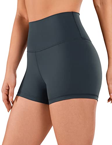 CRZ YOGA Damen Kurze Yoga Leggings High Waist Blickdicht Fithess Shorts Radlerhose Sporthose - Naked Feeling - 7cm Melanit 42 von CRZ YOGA