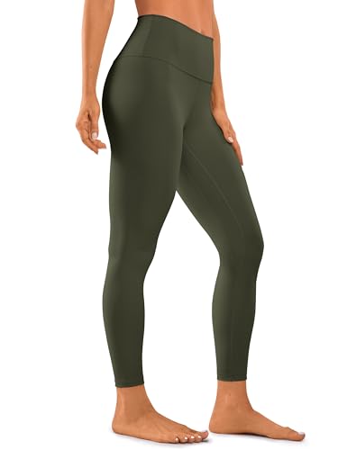 CRZ YOGA Damen Naked Feeling Leggings Sporthose High Waist Yogahose Sport Leggins Fitness Yoga Hose - 64cm Dunkle Olive 40 von CRZ YOGA