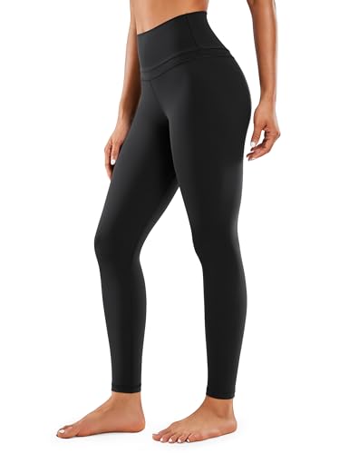 CRZ YOGA Naked Feeling Damen Leggings High Wasit Sportleggins Blickdicht Lange Sport Leggins Yogahose - 71cm Schwarz 36 von CRZ YOGA
