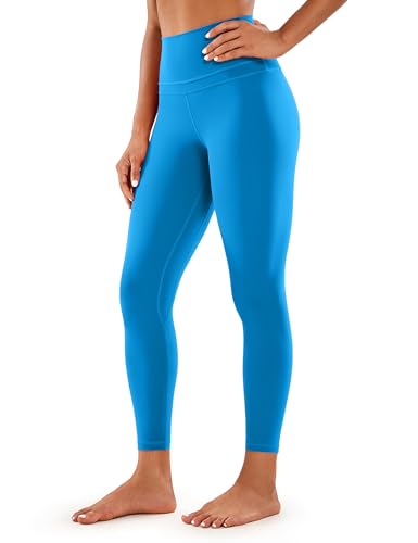 CRZ YOGA Damen Naked Feeling Sport Leggings High Wasit Sporthose Yogahose Blickdicht Lange Yoga Leggins - 64cm Madagaskar Blau 42 von CRZ YOGA