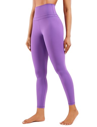 CRZ YOGA Damen Naked Feeling Sport Leggings High Wasit Sporthose Yogahose Blickdicht Lange Yoga Leggins - 64cm Royal Lilac 42 von CRZ YOGA