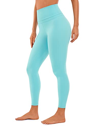 CRZ YOGA Damen Naked Feeling Sport Leggings High Wasit Sporthose Yogahose Blickdicht Lange Yoga Leggins - 64cm Türkis 34 von CRZ YOGA