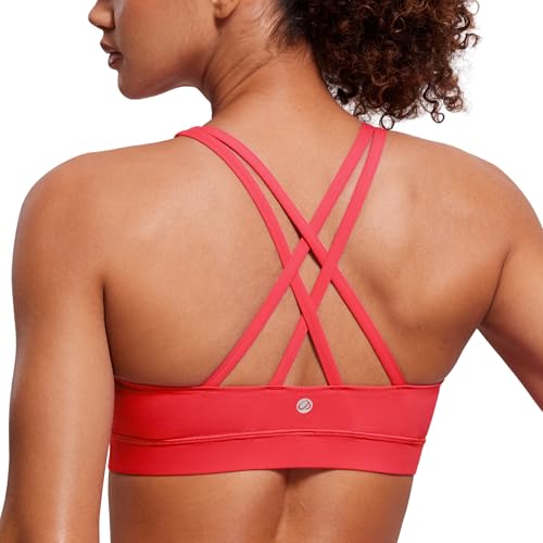 CRZ YOGA Damen Ohne Bügel Sport BH Gekreuzt Rücken Spaghetti Top Abnehmbare Pads Yoga Croptop Purpur XL CRZ YOGA Damen Ohne Bügel Sport BH Gekreuzt Rücken Spaghetti Top Abnehmbare Pads Yoga Croptop Purpur XL von CRZ YOGA