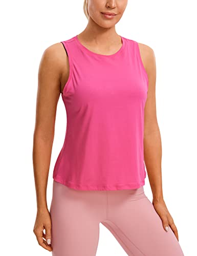 CRZ YOGA Damen Pima Baumwolle Ärmelloses Locker Tank Tops Übung Gym Yoga Tops Athletische Shirts Schallrosa 40 von CRZ YOGA