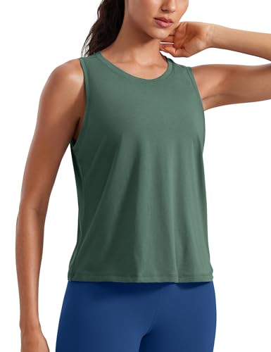 CRZ YOGA Damen Pima Baumwolle Ärmelloses Locker Tank Tops Übung Gym Yoga Tops Athletische Shirts Graphitgrün 38 CRZ YOGA Damen Pima Baumwolle Ärmelloses Locker Tank Tops Übung Gym Yoga Tops Athletische Shirts Graphitgrün 38 von CRZ YOGA