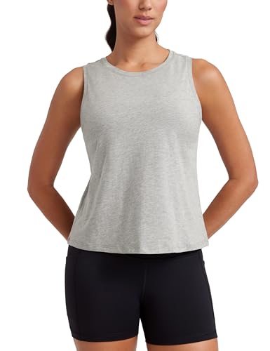 CRZ YOGA Damen Pima Baumwolle Ärmelloses Locker Tank Tops Übung Gym Yoga Tops Athletische Shirts Heather Mittelgrau 40 CRZ YOGA Damen Pima Baumwolle Ärmelloses Locker Tank Tops Übung Gym Yoga Tops Athletische Shirts Heather Mittelgrau 40 von CRZ YOGA