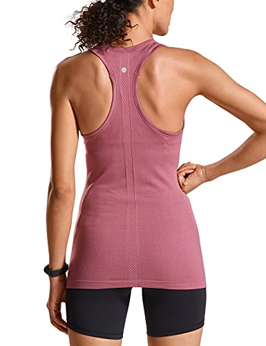 CRZ YOGA Damen Racer Tank Top - Ärmellos Essential Fitness T-Shirt Tops Misty Merlot 36 von CRZ YOGA