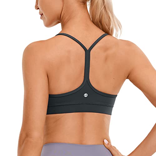 CRZ YOGA Damen Butterluxe Racerback Sport BH Gepolstert Ohne Bügel Y-Rücken Yoga BH Sommer Atmungsaktiv Spaghetti Top Melanit S von CRZ YOGA