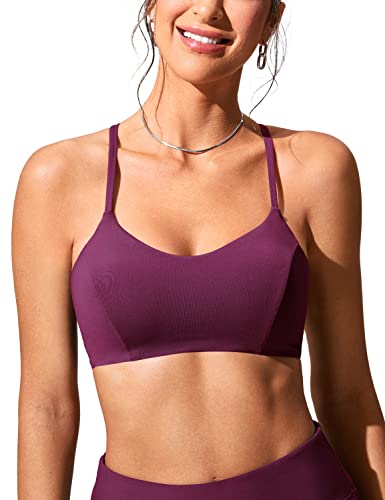 CRZ YOGA Damen Spitze Crisscross Bikini Top Swim Sports BH Workout Swimwear Fuchsie 38 von CRZ YOGA