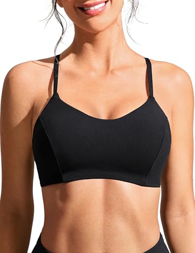 CRZ YOGA Damen Spitze Crisscross Bikini Top Swim Sports BH Workout Swimwear Schwarz 34 von CRZ YOGA