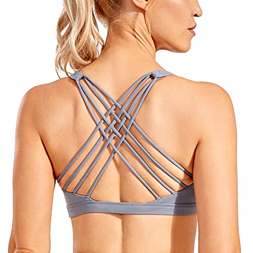 CRZ YOGA Damen Sport-BH Gepolstert ohne Bügel X-Rücken Sports Bra für Yoga Trainning Schneeregen S von CRZ YOGA