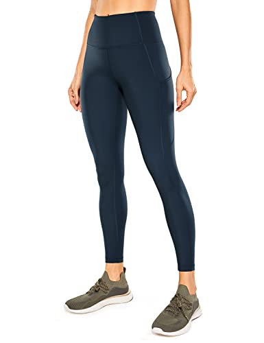 CRZ YOGA Damen Naked Feeling Sport Leggings mit Taschen High Waist Sporthose Gym Blickdicht Yogahose - 64cm Echte Marine - Seitentaschen 40 CRZ YOGA Damen Naked Feeling Sport Leggings mit Taschen High Waist Sporthose Gym Blickdicht Yogahose - 64cm Echte Marine - Seitentaschen 40 von CRZ YOGA