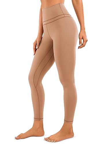 CRZ YOGA Damen Naked Feeling Sport Leggings High Wasit Sporthose Yogahose Blickdicht Lange Yoga Leggins - 64cm Mokka-Mousse 38 von CRZ YOGA