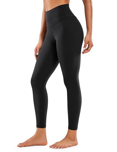 CRZ YOGA Damen Naked Feeling Sport Leggings High Wasit Sporthose Yogahose Blickdicht Lange Yoga Leggins - 64cm Schwarz 34 von CRZ YOGA