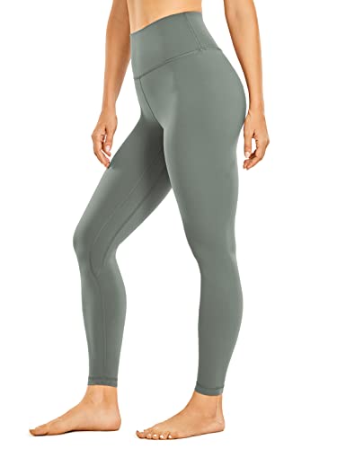 CRZ YOGA Gebürstetes Gefühl Damen Sport Leggings Yogahose High Waist Blickdicht Fitness Leggins Sporthose - 64cm Grauer Salbei 42 von CRZ YOGA