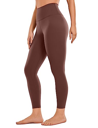 CRZ YOGA Gebürstetes Gefühl Damen Sport Leggings Yogahose High Waist Blickdicht Fitness Leggins Sporthose - 64cm Taupe 42 von CRZ YOGA