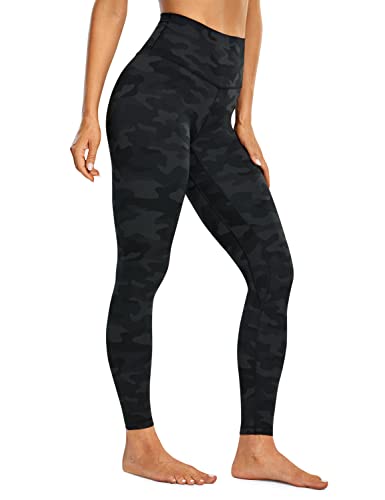 CRZ YOGA Damen Sport Leggings Yogahose High Waist Blickdicht Fitness Leggins Sporthose - Brushed Naked Feeling - 71cm Dunkelgraue Tarnung 40 von CRZ YOGA