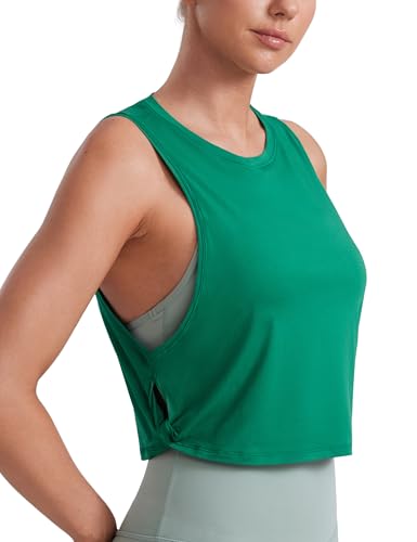 CRZ YOGA Damen Sport Tank Top Ärmelloses Leichte Fitness Crop Top Sommer Yoga Shirt Lässig Oberteile Sporttop Cascadia Grün 42 CRZ YOGA Damen Sport Tank Top Ärmelloses Leichte Fitness Crop Top Sommer Yoga Shirt Lässig Oberteile Sporttop Cascadia Grün 42 von CRZ YOGA