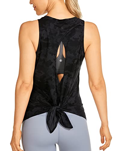 CRZ YOGA Damen Sport Tank Top Backless Ärmelloses Yoga Tshirt Sommer Leichte Fitness Oberteile Tops Camo Multi 6 38 von CRZ YOGA