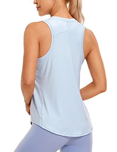 CRZ YOGA Damen Sport Tank Top Racerback Ärmelloses Yoga Oberteile Sommer Fitness Tops Gym Leichte Sporttop Blaues Leinen 40 von CRZ YOGA