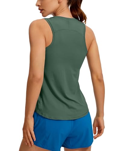 CRZ YOGA Damen Sport Tank Top Racerback Ärmelloses Yoga Oberteile Sommer Fitness Tops Gym Leichte Sporttop Graphitgrün 38 von CRZ YOGA