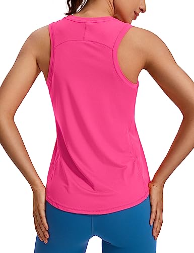 CRZ YOGA Damen Sport Tank Top Racerback Ärmelloses Yoga Oberteile Sommer Fitness Tops Gym Leichte Sporttop Magenta 36 von CRZ YOGA