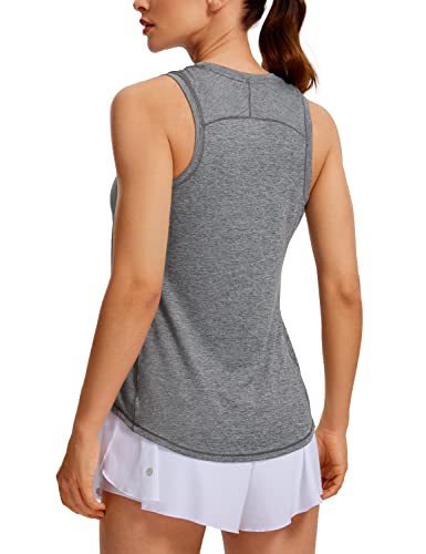 CRZ YOGA Damen Sport Tank Top Racerback Ärmelloses Yoga Oberteile Sommer Fitness Tops Gym Leichte Sporttop Platin Heather 42 von CRZ YOGA