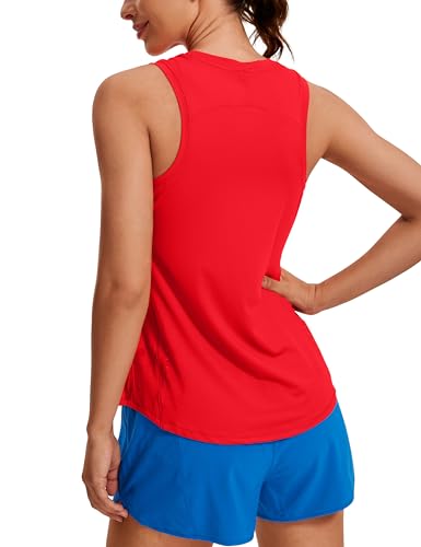 CRZ YOGA Damen Sport Tank Top Racerback Ärmelloses Yoga Oberteile Sommer Fitness Tops Gym Leichte Sporttop Tiefrot 36 von CRZ YOGA