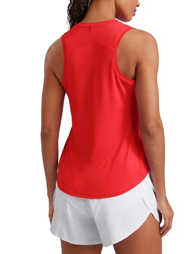 CRZ YOGA Damen Sport Tank Top Racerback Ärmelloses Yoga Oberteile Sommer Fitness Tops Gym Leichte Sporttop Tiefrot 40 von CRZ YOGA