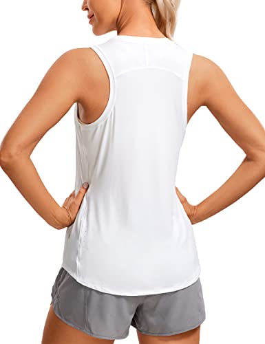 CRZ YOGA Damen Sport Tank Top Racerback Ärmelloses Yoga Oberteile Sommer Fitness Tops Gym Leichte Sporttop Weiss 36 von CRZ YOGA