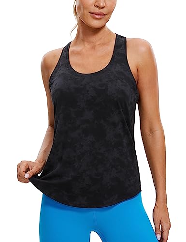 CRZ YOGA Damen Sport Tank Top Racerback Fitness Gym Top Baumwolle Oberteile Locker Atmungsaktiv Ärmellos Tops Der Rauchtintennebel 40 von CRZ YOGA