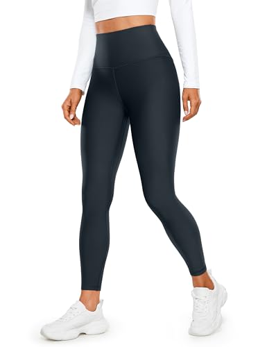 CRZ YOGA Damen Sport Thermo Leggings - 64cm Winter Warme Sports Yoga Leggins High Waist Fleece Thermal Sportleggins Echte Marine 38 von CRZ YOGA