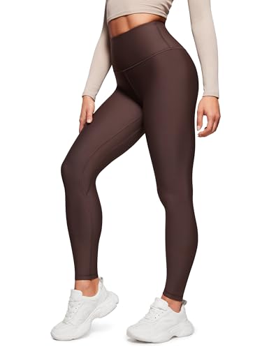CRZ YOGA Damen Sport Thermo Leggings Winter Warme Sports Yoga Leggins High Waist Fleece Thermal Sportleggins - 71cm Heißes Fudge-Brown 40 von CRZ YOGA